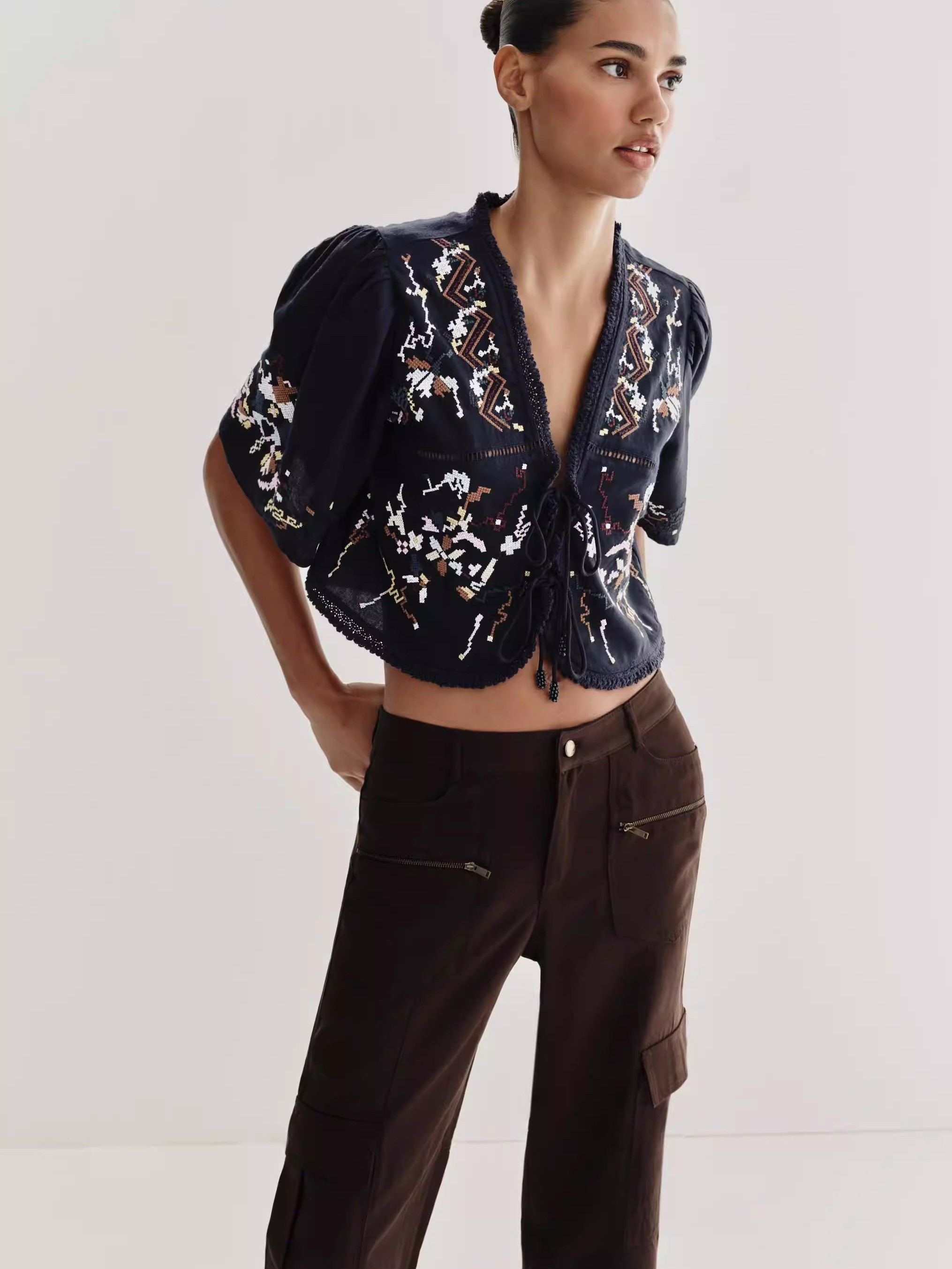 Ethnic Fashion Design - Neues Sommer-Oberteil für Damen, locker geschnitten,