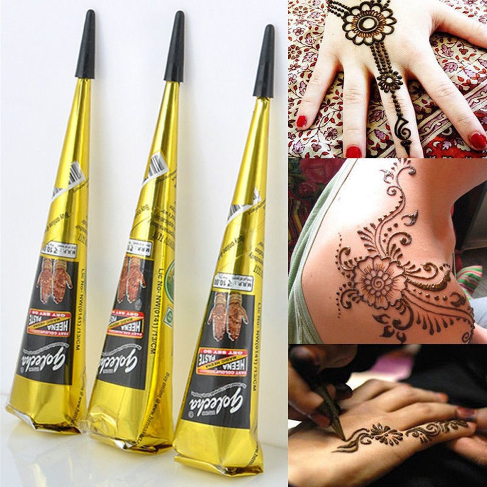 Ethnic Fashion India - Natürliche Temporäre Flash Tattoo Paste Schwarz