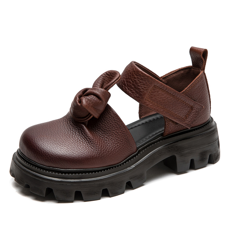 Ethnic Fashion Women - 5cm Ethnische Knoten-Plateau-Keilabsatz-Schuhe für Damen aus