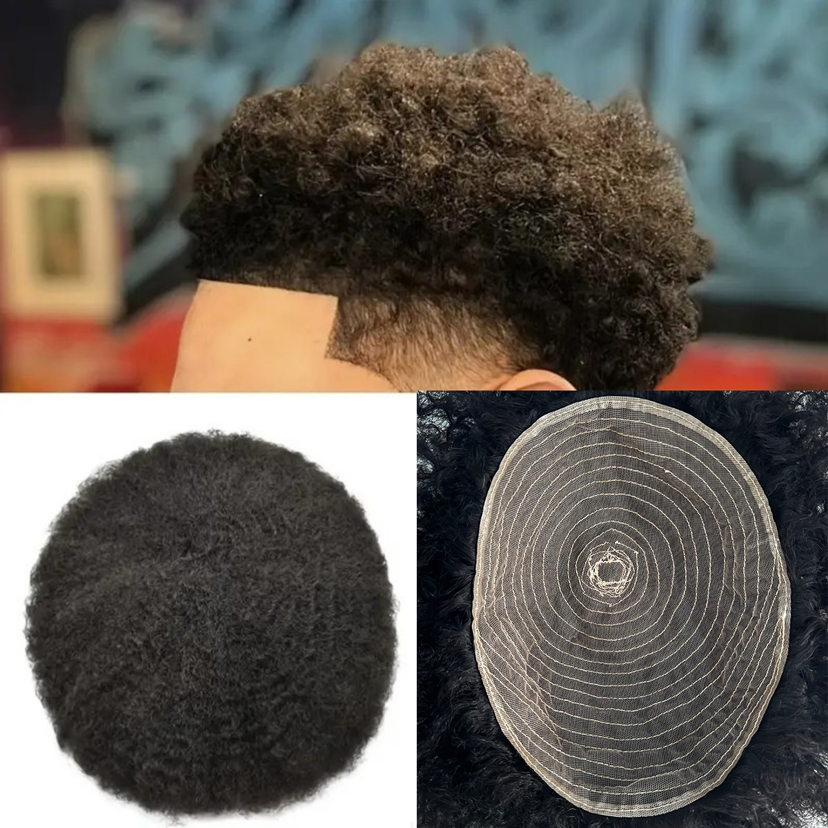 Ethnic Fashion India - Haar-Toupet im Afro-Stil für Männer oder