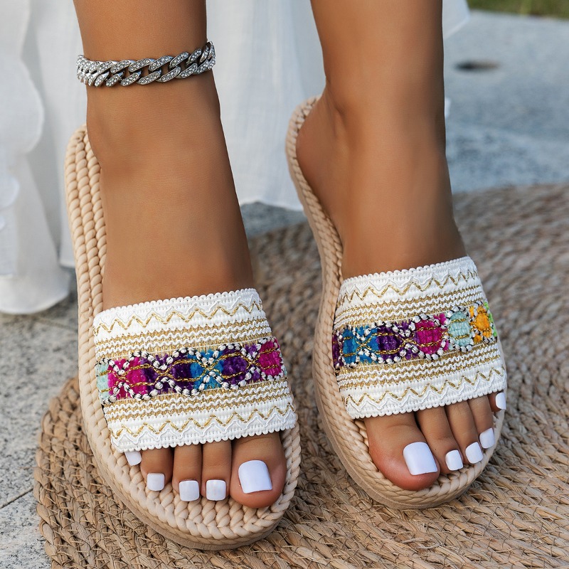 Damen-Slipper für Draußen, Fla – Ethnic Fashion Design Bewertung und Preis