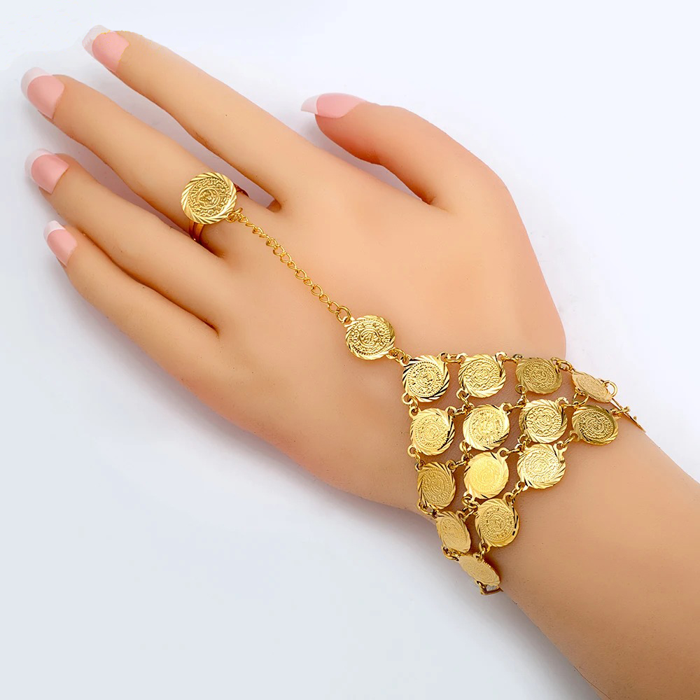 Böhmisches Goldmünzen-Handkett – Ethnic Fashion Co In Bewertung und Preis