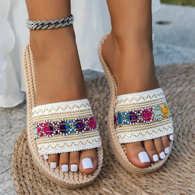 Damen-Hausschuhe, flache Desig – Ethnic Modern Fashion Bewertung und Preis